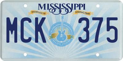 MS license plate MCK375