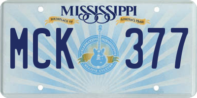 MS license plate MCK377