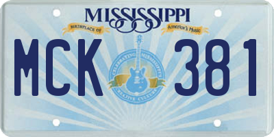 MS license plate MCK381