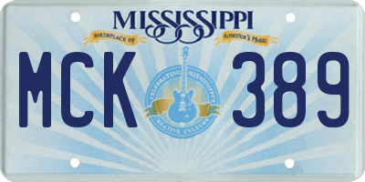 MS license plate MCK389