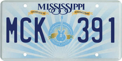 MS license plate MCK391