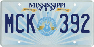 MS license plate MCK392