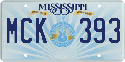 MS license plate MCK393