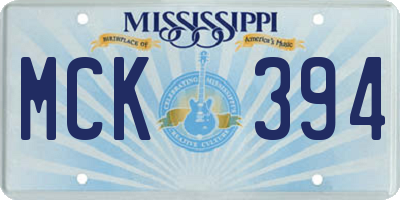MS license plate MCK394