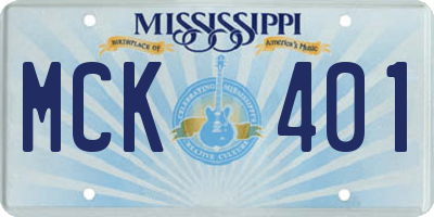 MS license plate MCK401