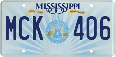 MS license plate MCK406