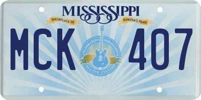 MS license plate MCK407