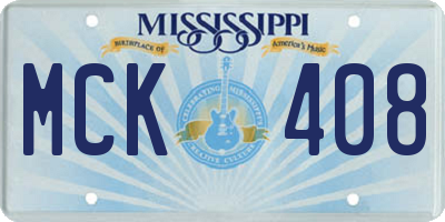 MS license plate MCK408