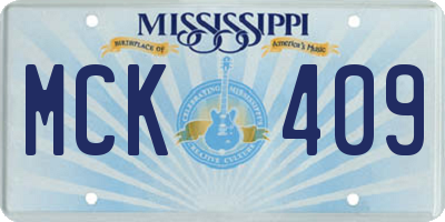 MS license plate MCK409