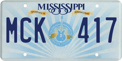 MS license plate MCK417