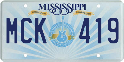 MS license plate MCK419