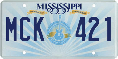 MS license plate MCK421