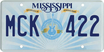 MS license plate MCK422