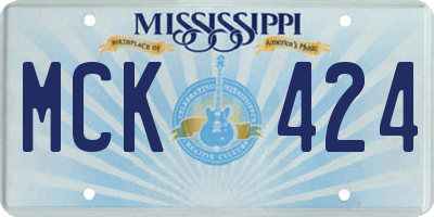 MS license plate MCK424