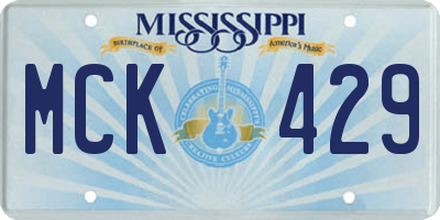 MS license plate MCK429