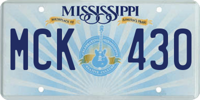 MS license plate MCK430