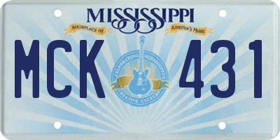 MS license plate MCK431