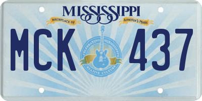 MS license plate MCK437