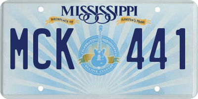 MS license plate MCK441