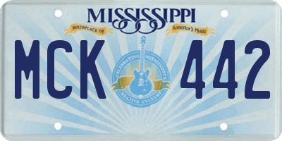 MS license plate MCK442