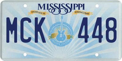 MS license plate MCK448