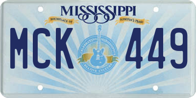 MS license plate MCK449