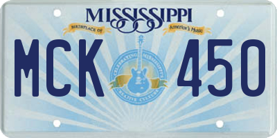 MS license plate MCK450
