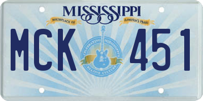 MS license plate MCK451
