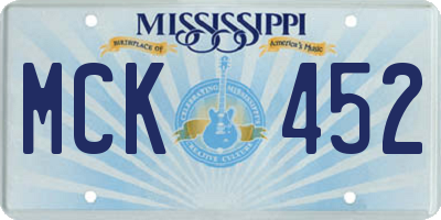 MS license plate MCK452