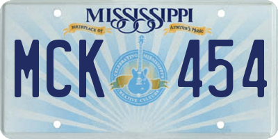 MS license plate MCK454