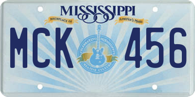 MS license plate MCK456