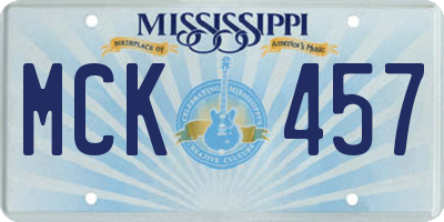 MS license plate MCK457