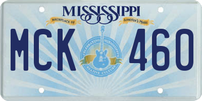 MS license plate MCK460