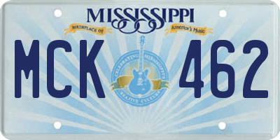 MS license plate MCK462
