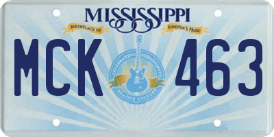 MS license plate MCK463