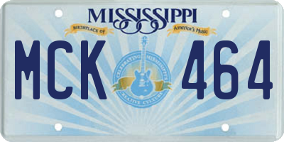 MS license plate MCK464