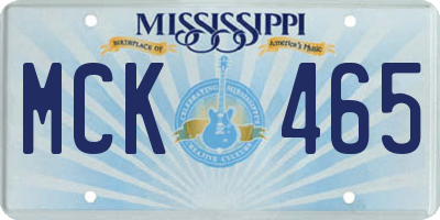 MS license plate MCK465