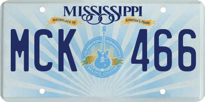 MS license plate MCK466