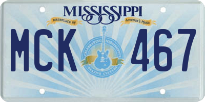 MS license plate MCK467