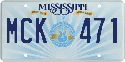 MS license plate MCK471