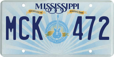 MS license plate MCK472