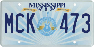 MS license plate MCK473