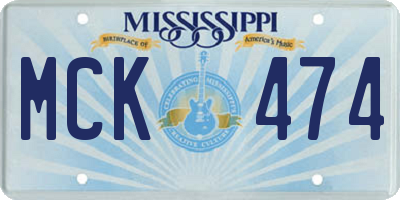 MS license plate MCK474