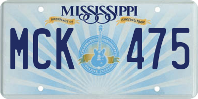 MS license plate MCK475