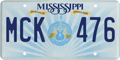 MS license plate MCK476