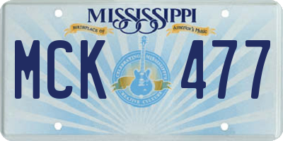 MS license plate MCK477