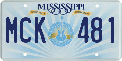 MS license plate MCK481