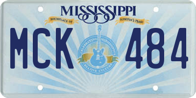 MS license plate MCK484