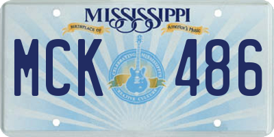 MS license plate MCK486