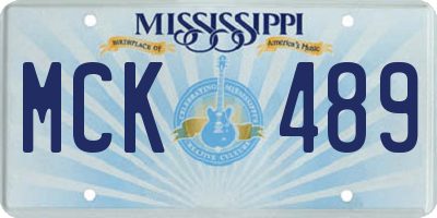 MS license plate MCK489